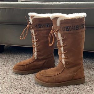 Ugg Shearling tall lace up Eskimo boot